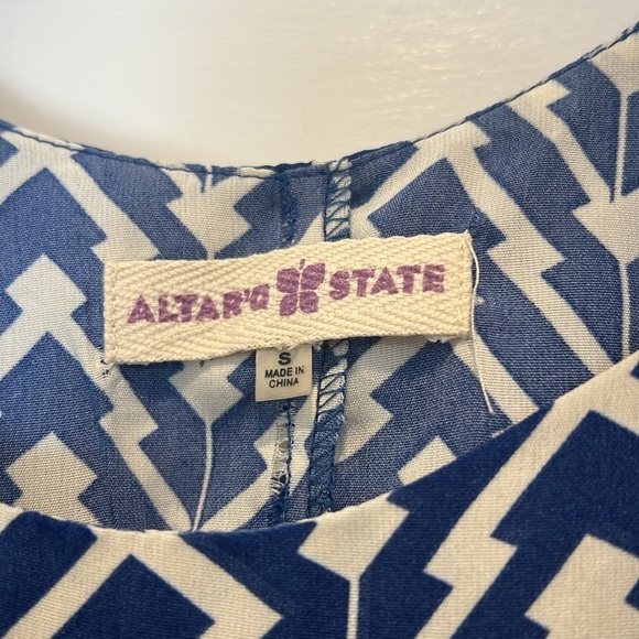 Altar’d State Navy and White Patterned Camisole size small. - Picture 3 of 5